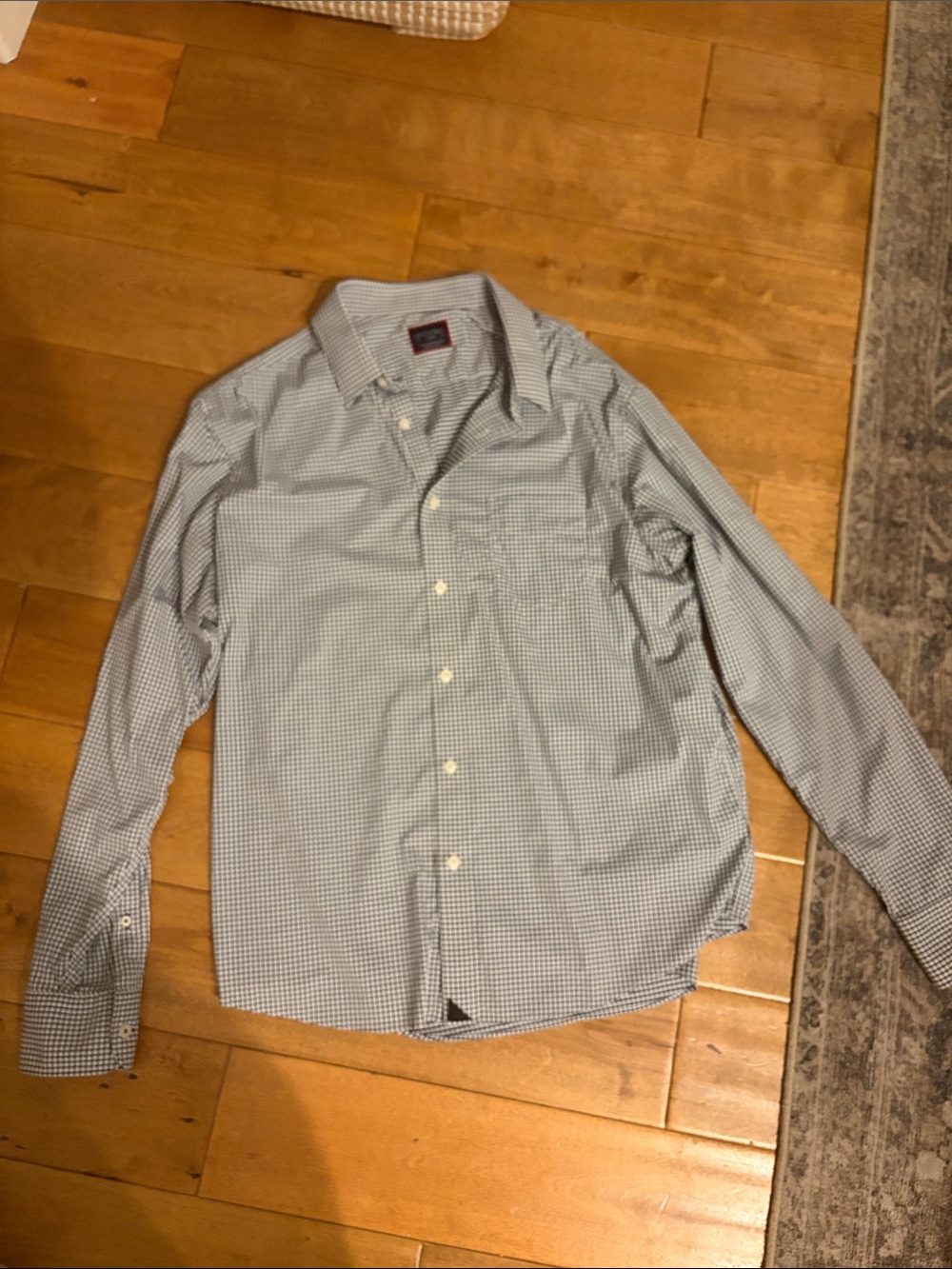 UNTUCKit Men's Light Blue Micro-Check Button-Down Shirt